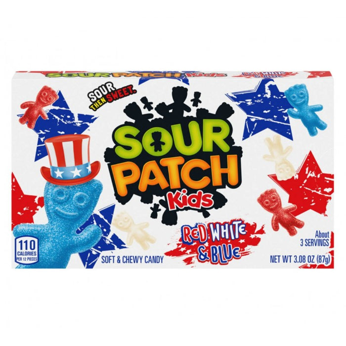 SOUR PATCH KIDS RED WHITE & BLUE THEATRE, Caramelle gommose aspre (88g)