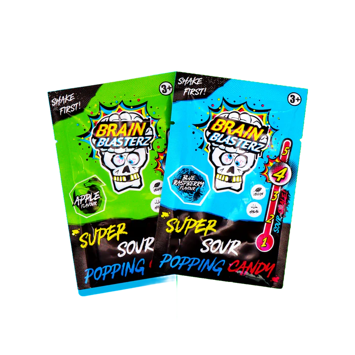 BRAIN BLASTERZ SUPER SOUR POPPING CANDY, Caramelle scoppiettanti (10g)